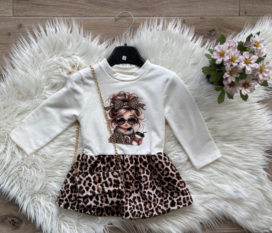 Bež haljina s leopard-uzorkom