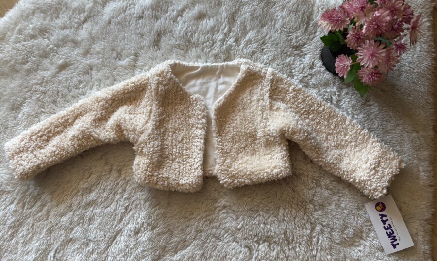 Bež plišani bolero za djevojčice