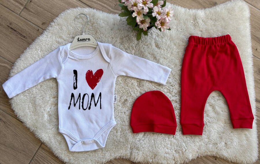 Crveni komplet I love mom