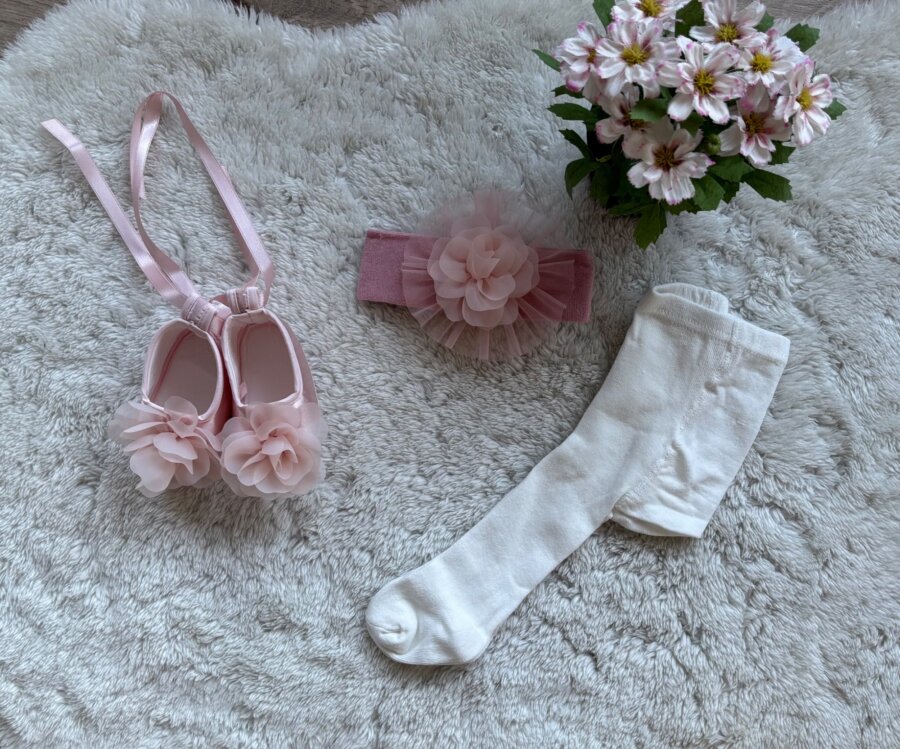 Roze nehodajuće cipelice s cvjetovima