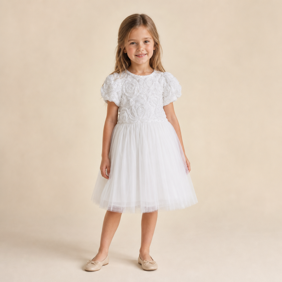 Bijela haljina s cvjetnim detaljima