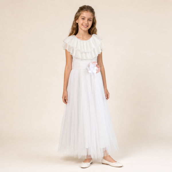 Bijela svečana haljina s cvjetovima