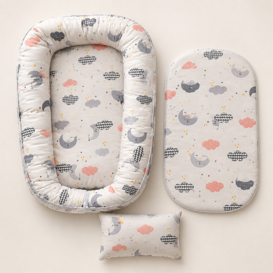 Sivo gnijezdo za bebe s mjesecima