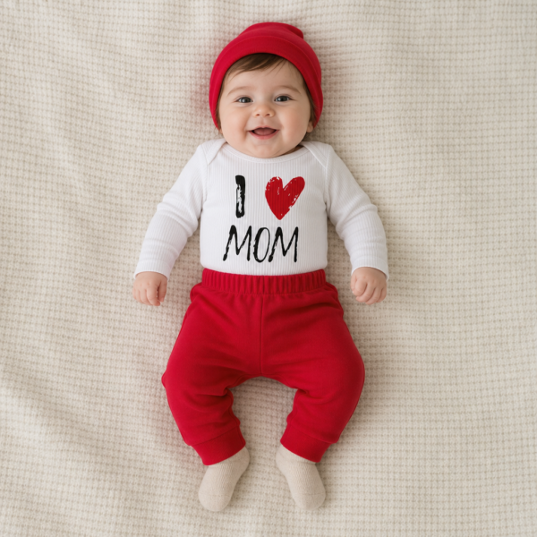Crveni komplet I love mom